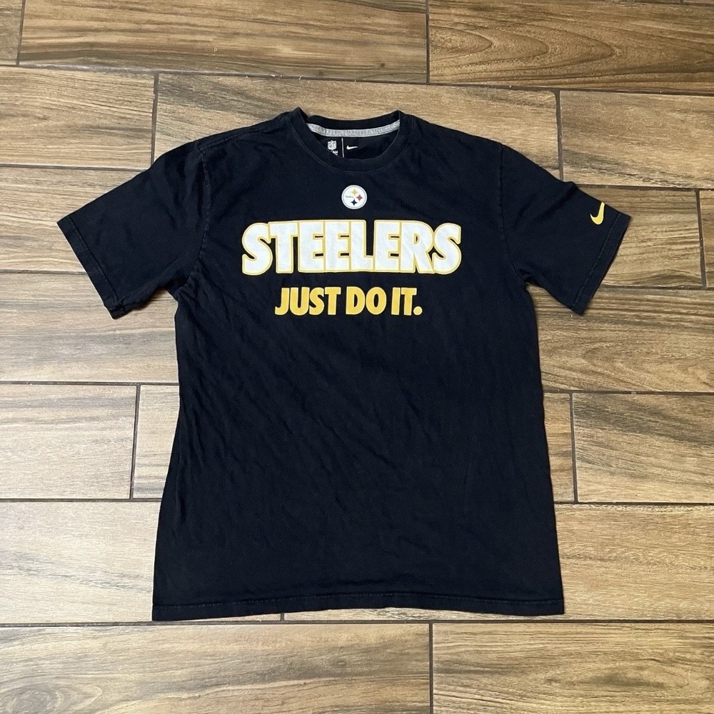 Nike Pittsburgh Steelers Just Do It Men’s Large NFL Graphic T Shirt Black